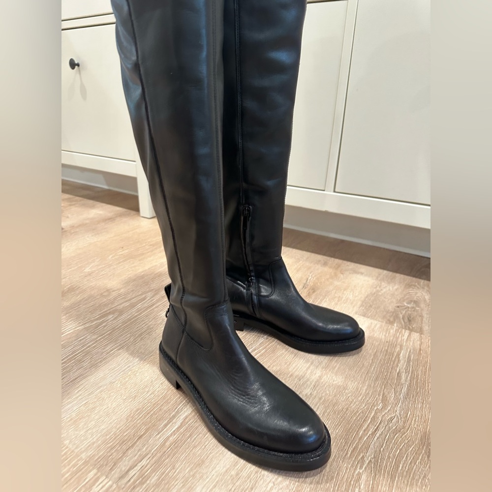 New Black OTK leather Sam Edelman, riding boots, 6.5 ladies over the knee